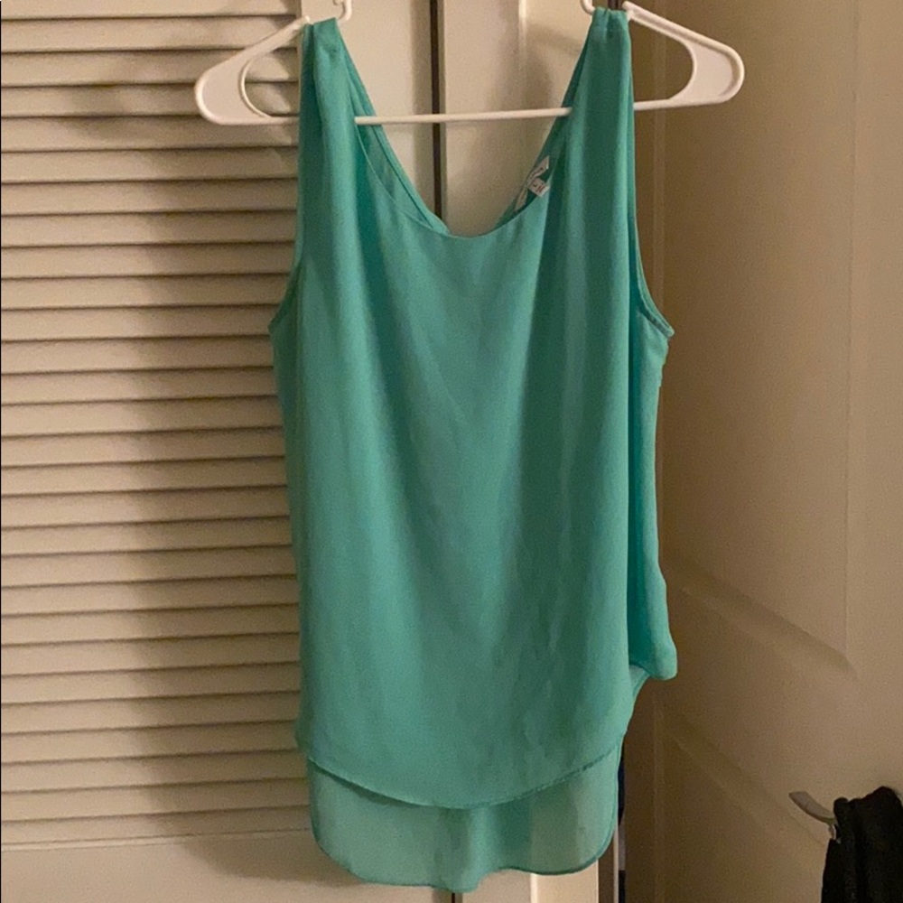 Mint tank top with bow back detail